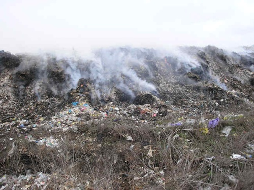 Стадницьке сміттєзвалище пожежа внаслідок самозаймання